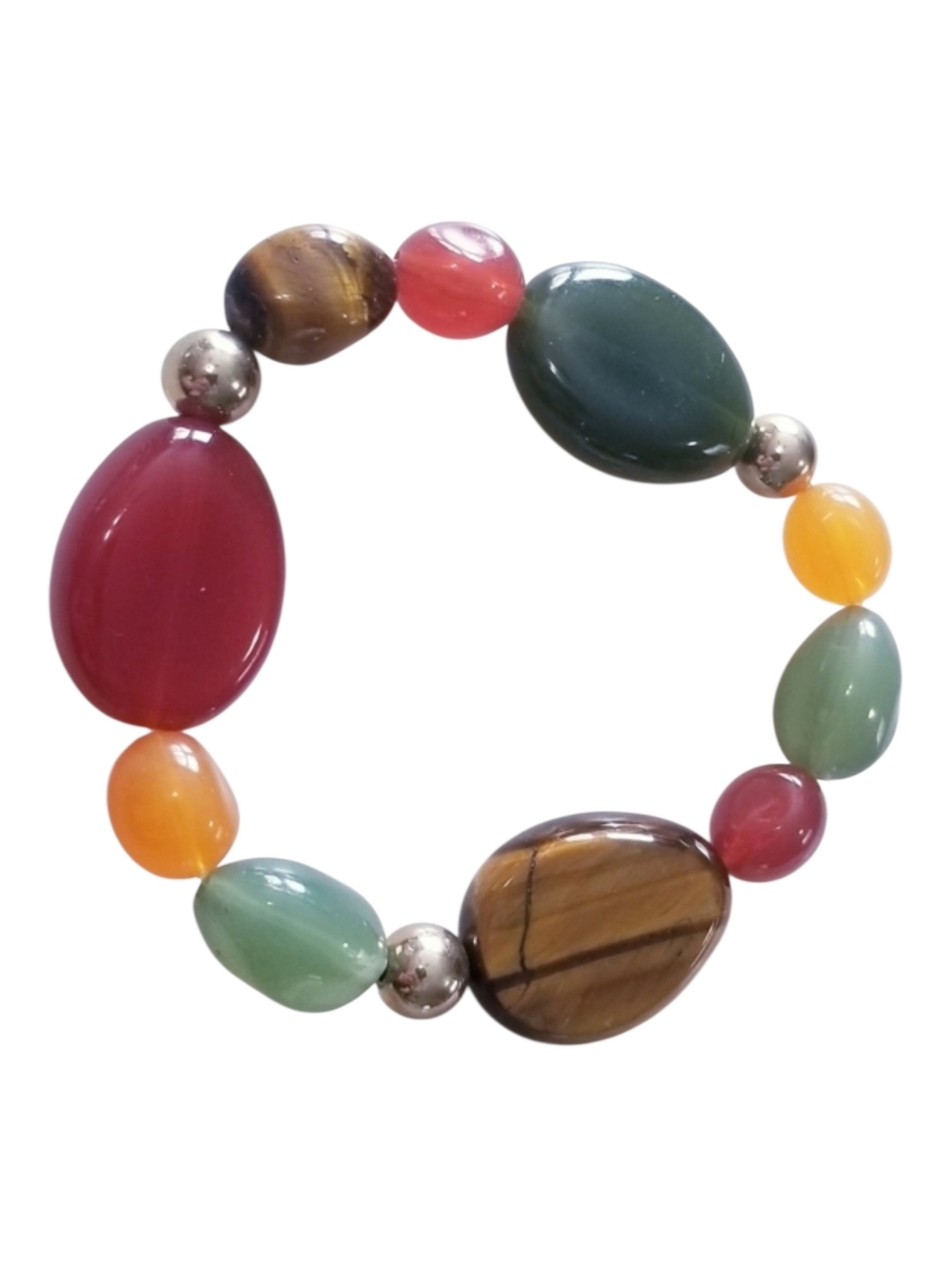 Chunky Tumbled Mixed Semi-Precious Stone Bracelet AND FREE GIFT